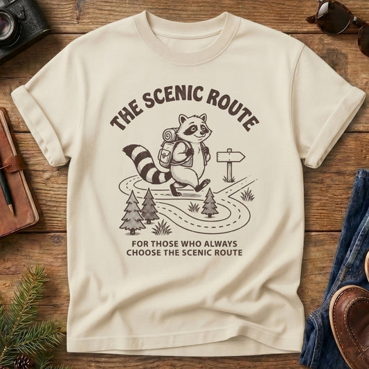 The Scenic Route Raccoon Hiking Tee – product photo 5