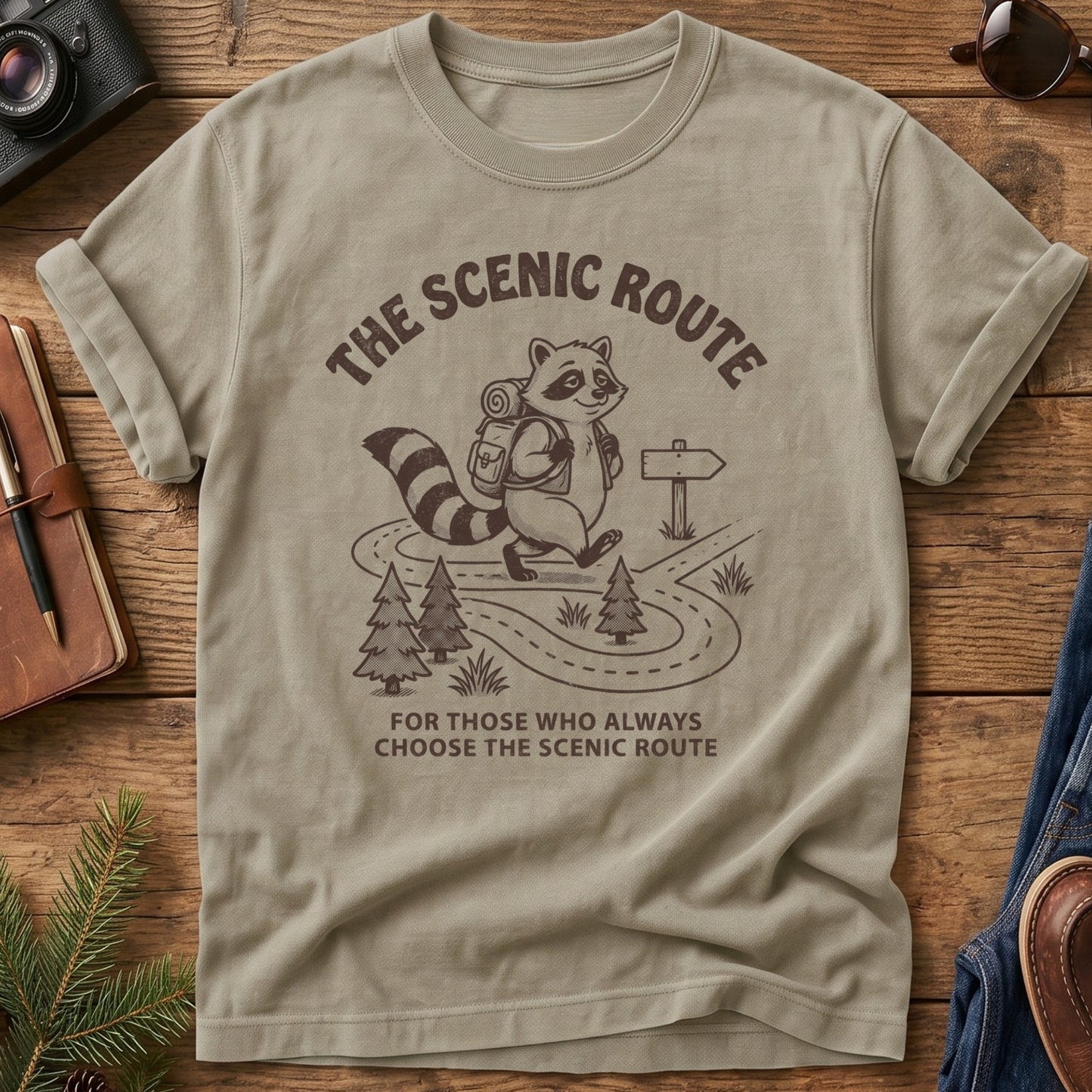 The Scenic Route Raccoon Hiking Tee – product photo 6